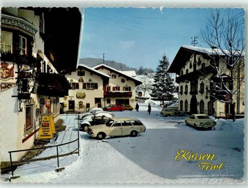 Kössen Gasthaus Post Winter Schnee Postamt Ski Verleih