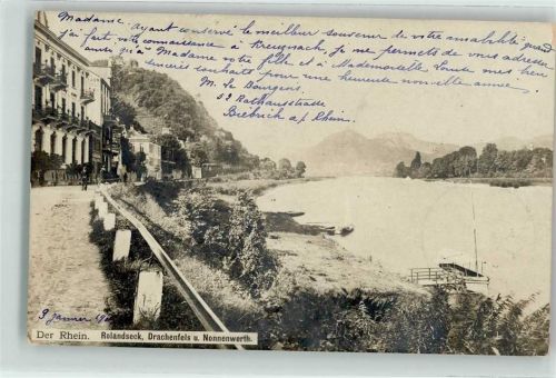 Rolandseck 1906 Drachenfels u. Nonnenwerth