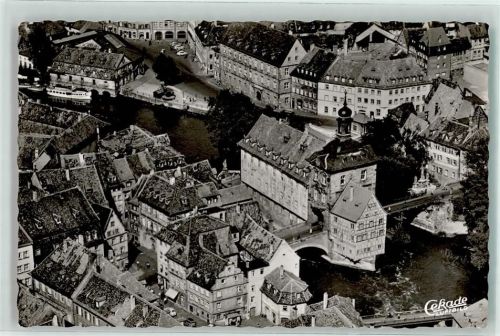 Bamberg Fliegeraufnahme Blick auf das Rathaus
