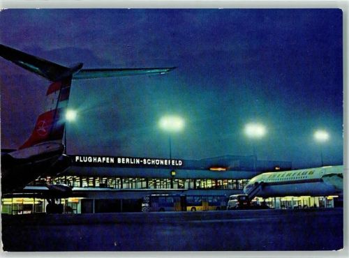 Schönefeld Flughafen Berlin Schönefeld bei Nacht Interflug