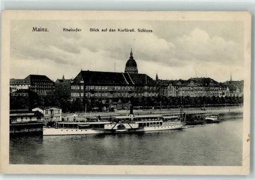 Mainz Rheinufer Raddampfer Kurfürstliches Schloß