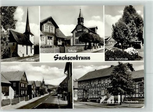 Sachsenbrunn Kirche Schule Alte Tanzlinde Gasthaus zum Lindenbaum