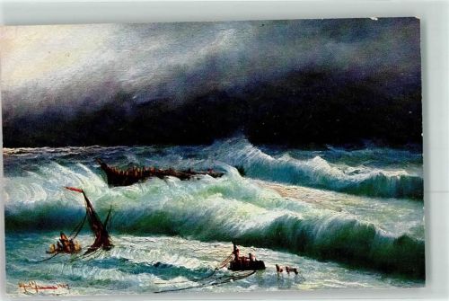 Brandung flacher Strand mit Wrack TSN Serie 892