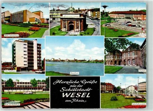 Wesel Städt. Bühnenhaus Berliner Tor Bahnhof Bahnhofsvorplatz Realschule Zitadelle