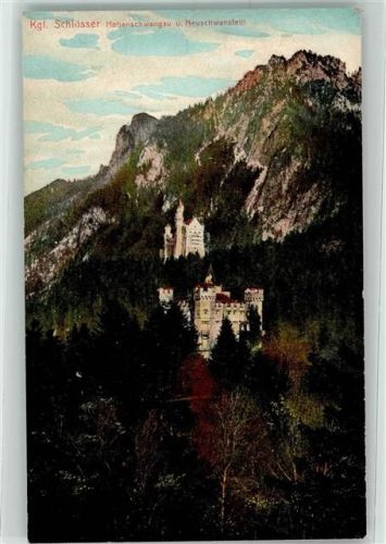 Hohenschwangau Kgl. Schlösser Hohenschwangau und Neuschwanstein Rückseite Werbung Florit-Oil-Company Leubnitz-Werdau