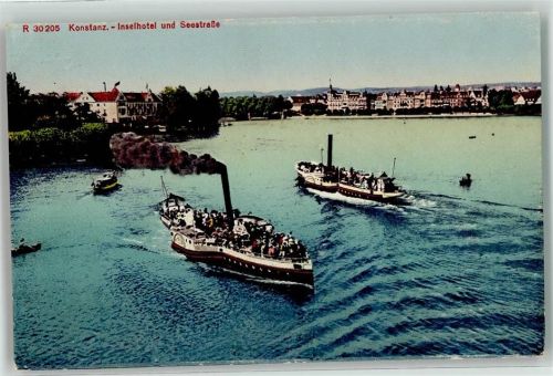 Konstanz 1918 Inselhotel Seestraße Ratdampfer
