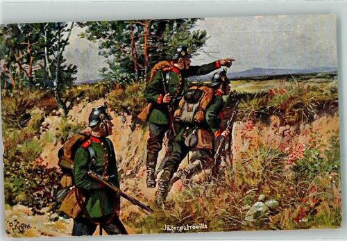 Jägerpatrouille sign.P.Knotel Künstlerkarte Pronprinzen Stiftung Deutscher Kriegerbund