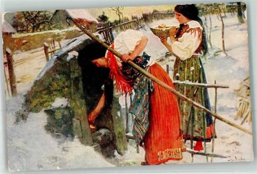 Frauen Tracht sign.J.Douba