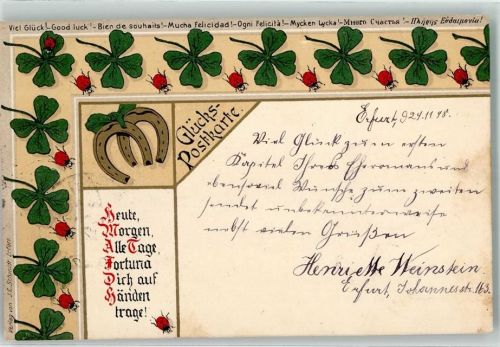 1898 Kleeblatt Marienkäfer Hufeisen