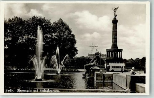 Tiergarten Siegessäule Springbrunnen