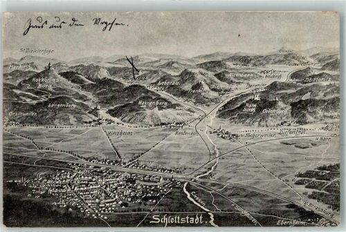 Selestat 1914 Vogelschau Weiler-u. Lebertal