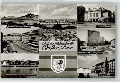 Gießen Marktplatz Schwanenteich Schafsherde Stadttheater Ludwigplatz Universität Gleiberg Dünsberg Vetzberg