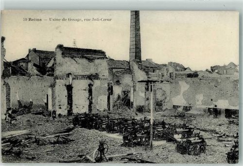 Reims Usine de tissage rze Joli Coeur Zerstörung Schornstein Fabrik