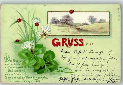 1899 Marienkäfer Spruch Landschaft E.B.und C.i.B. Nr.9019