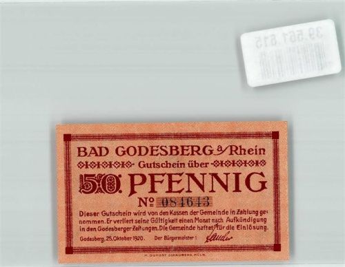 Bad Godesberg Notgeld 50 Pfennig