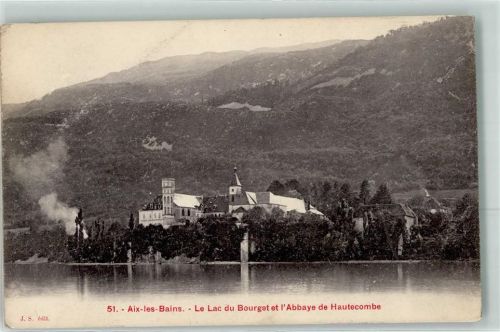 Aix-les-Bains 1909 le Lac du Bourget et l`Abbaye de Hautecombe