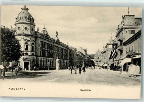 Konstanz 1905 Marktplatz Litfaßsäule