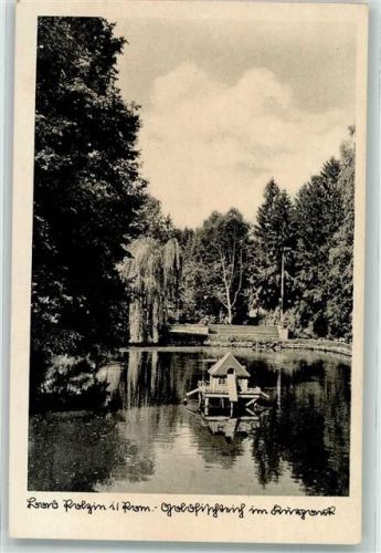 Bad Polzin 1941 Feldpost WK II Goldfischteich Kurpark