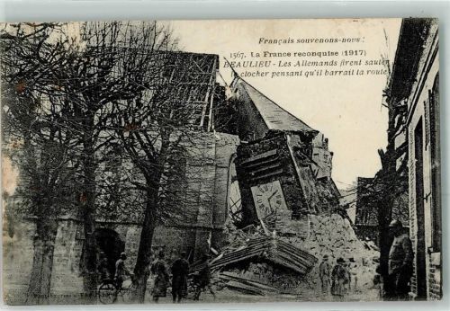 Beaulieu-sous-la-Roche 1917 Die Deutschen sprengten den Kirchturm und dachten er blockiere die Straße Fahrrad Uniform