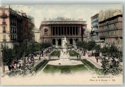 Marseille Place de la Bourse Tram Denkmal