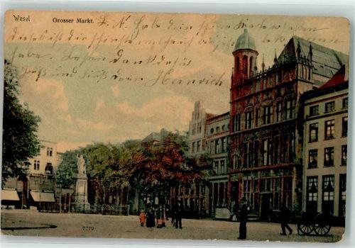 Wesel 1905 Denkmal Marktplatz