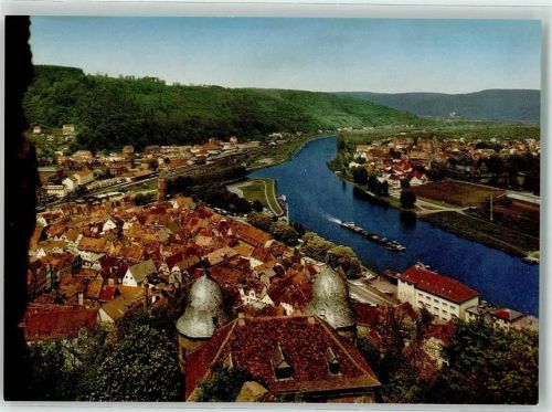 97877 W6980 Wertheim a Main Foto AK Burg Wertheim Spitzer Turm Taubermündung