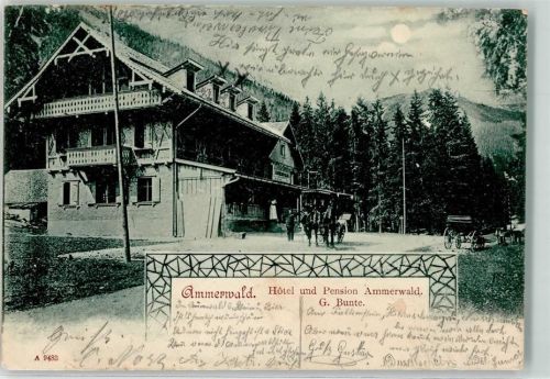 Reutte 1900 Hotel Pension Ammerwald Mondscheinaufnahme