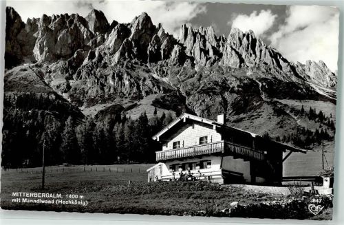 Mitterbergalm 1963 Berghütte mit Manndlwand