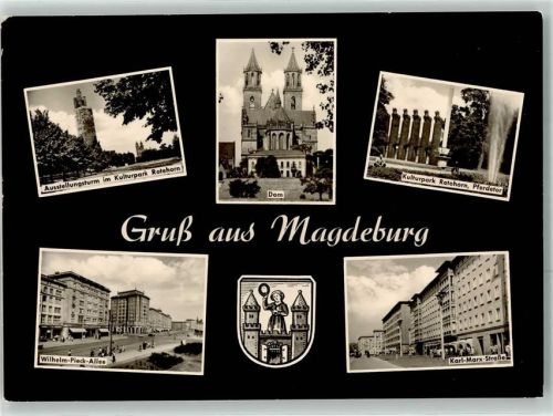 Magdeburg Ausstellungsturm Dom Kulturpark Rotehorn Wilhelm Pieck-Allee