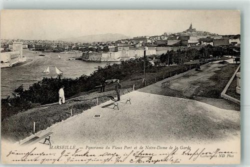 Marseille 1904 Blick auf den Hafen und Notre Dame de la Garde
