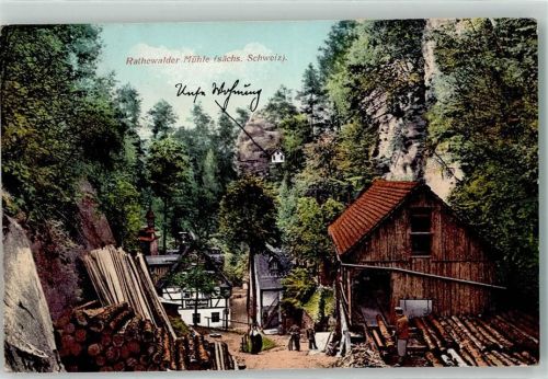 Hohnstein 1911 Rathenwalder Mühle sächs. Schweiz