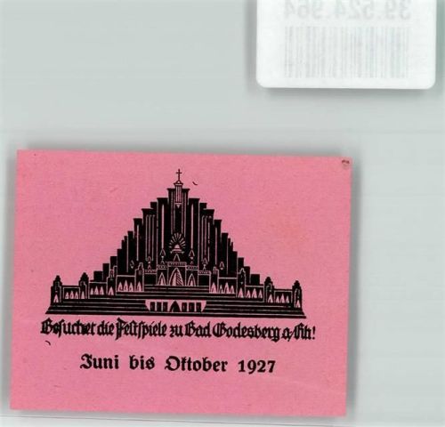 Bad Godesberg 1927 Besuchet die Festspiele zu Bad Godesberg Werbekarte