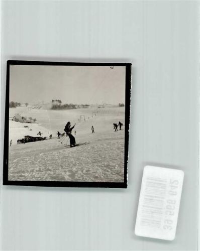 Wildewiese Skifahrer mit Sessellift Ort handschriftlich