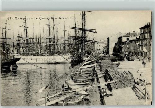 Marseille le Quai de Rive Neuve Segelschiff
