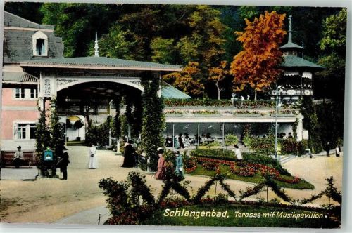 Schlangenbad 1911 Musikpavillon Postkasten