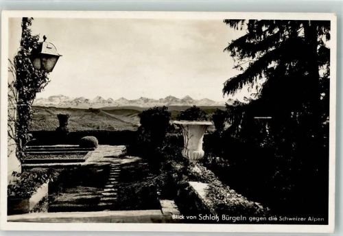 Lörrach Blick vom Schloss Bürgeln gegen die Schweizer Alpen