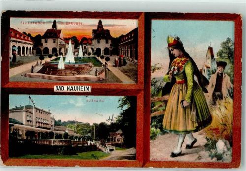 Bad Nauheim 1912 Bade Häuser u. Sprudel Kurhaus Tracht