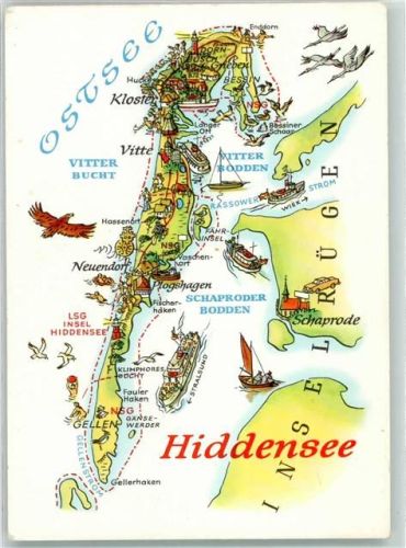 Insel Hiddensee Landkarte
