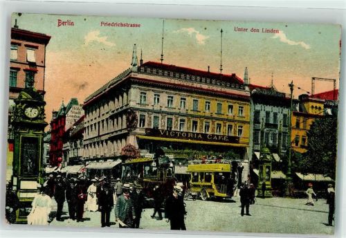 Berlin Mitte Unter den Linden Ecke Friedrichstraße Gasthaus Cafe Victoria Omnibus