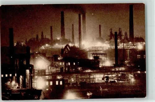Völklingen Foto Saar-Bild-Archiv Eisenwerke bei Nacht