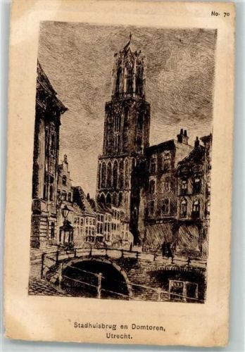 Utrecht 1914 Stadthausbrücke Dom
