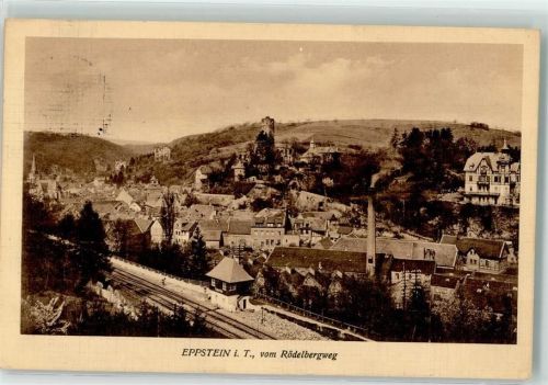 Eppstein 1913 Rödelbergweg Bahnhof Gleise Fabrik Ruine Villa Kirche