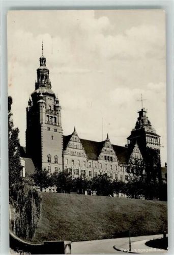 Stettin Regierungsgebäude Bahnpost Berlin- Zug 20