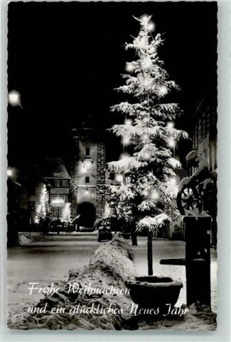 Villingen Winter Das Riettor Weihnachten Neujahr bei Nacht