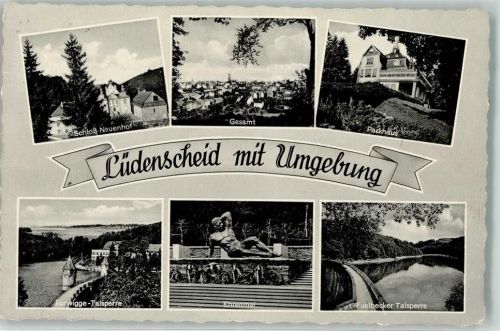 Lüdenscheid 1961 Schloss Neuenhof Parkhaus Fürwigge-Talsperre Kriegerdenkmal Fuelbecker Talsperre
