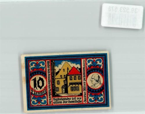 Osnabrück 1921 Gutschein über 10 Pfennig Stadthauptkasse Osnabrück Möserhaus