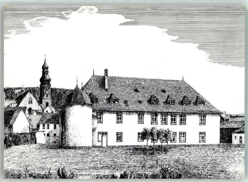 Hofheim Zeichnung vom Haus der Vereine und der Jugend sign. M.Guder