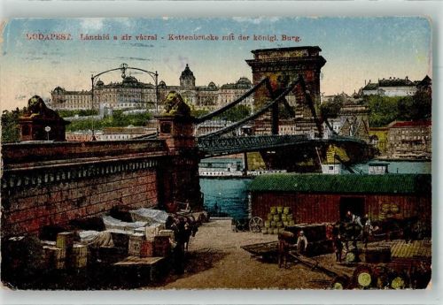 Budapest 1918 - Kettenbrücke Königliche Burg