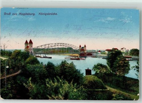 Magdeburg 1915 Königsbrücke Feldpost Genesenenkompanie Landsturm Inf.Ers.Batl. Saargemünd