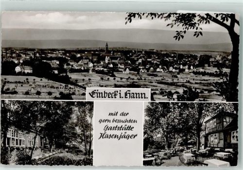 37574 W3352 Einbeck 1956 Foto AK Gasthaus Hasenjäger Hüttenstempel